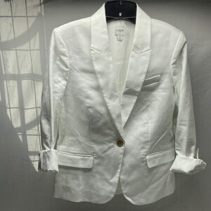 J. Crew White Single-Button Notch-Lapel Blazer